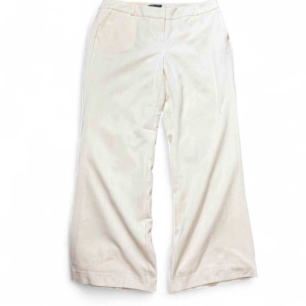 Vintage Y2K Ivory & Silver New York & Company Wide Leg Pants, Women's Size 12